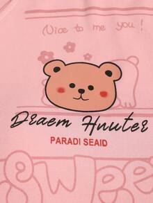 女士睡衣两件套，长袖上衣和长裤，吸湿透气，适合春秋季和秋冬季穿着。 - 粉色 - 查看 4