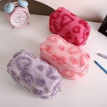 1 Peça Estojo de Lápis Fofo em Formato de Coração, Bolsa de Armazenamento de Artigos de Papelaria para Estudantes, Nécessaire