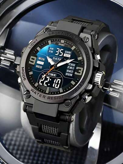 1 pieza Reloj inteligente deportivo multifuncional con pantalla dual, adecuado para uso diario y como regalo