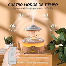 Essential Oil Diffuser: 550ml Water Drip Rain Humidifier Air Humidifier, Aroma Diffuser - Colors With Remote Control Timer, For Home And Office (White) - Wood Color - View 5