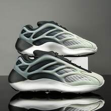 Putian Luminous Casual Sports Men's Shoes Height Increasing Dad Shoes Sneakers Men - 白黑 - 查看 4