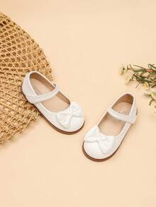 适合幼儿的舒适户外平底鞋，可爱的婴儿学步鞋，时尚玛丽珍户外保暖婴儿平底鞋，适合女婴 - 白色 - 查看 1