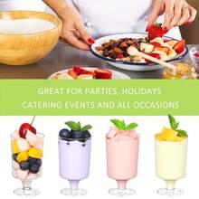 10pcs Coffee Dessert Cups (Please Confirm The Specifications And Size Before Purchasing), Plastic Dessert Cups, Suitable For Pudding, Jelly, Mousse, Salad, Yogurt Cups, Party Snacks, Reusable, Suitable For Picnics, Parties, Festivals, Birthday Parties, Weekend Dinners, Suitable For Making Appetizers For New Year And Christmas.