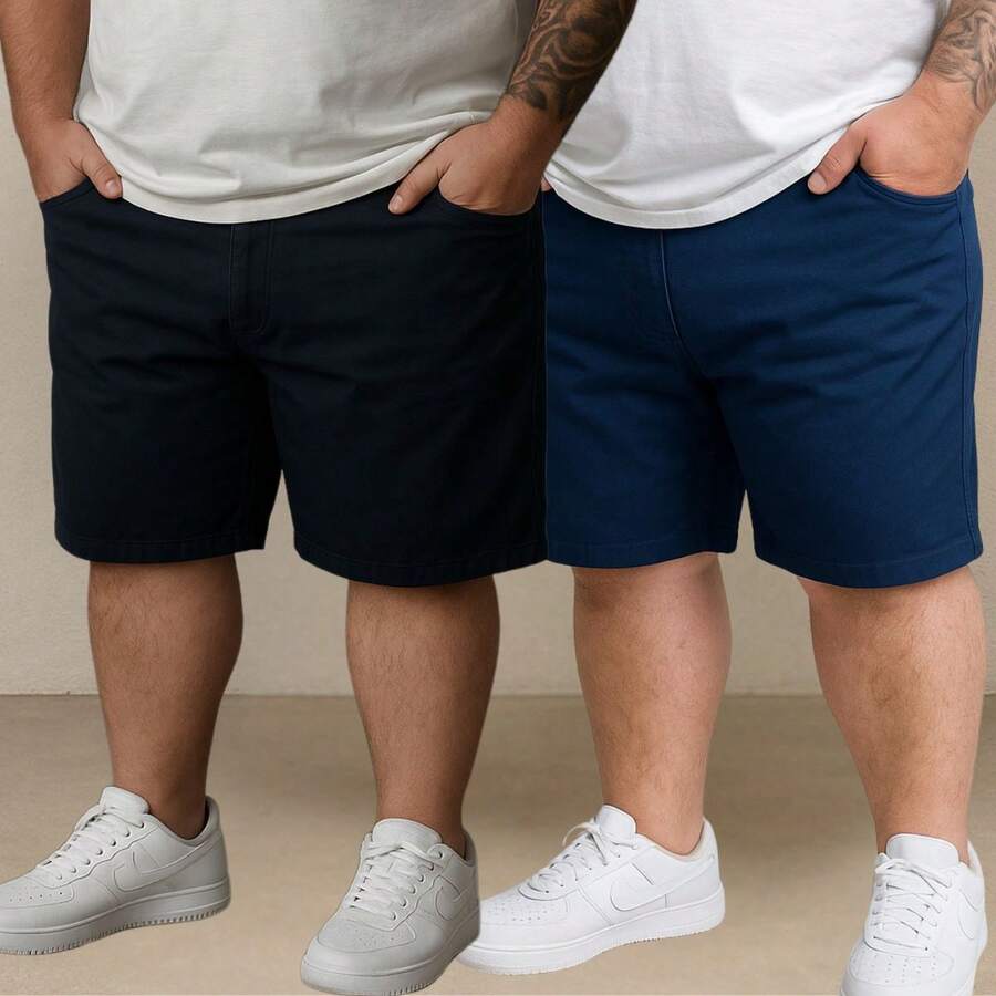 EVOLUTION PLAY Kit 2 Bermuda Shorts Twill Men's Plus Size 48 Or 58 Extra Large - Black-blue - View 1