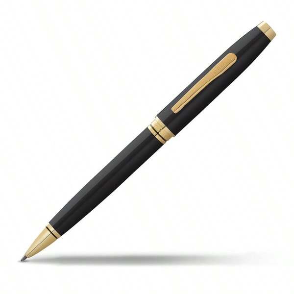 Cross Coventry Ballpoint Pen Black Lacquer With Gold Finish