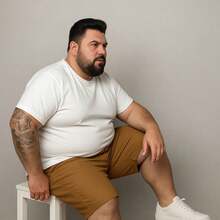 EVOLUTION PLAY Kit 2 Bermuda Shorts Twill Men's Plus Size 48 Or 58 Extra Large - Gray-ochre - View 6