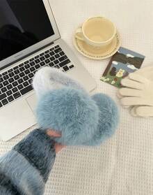 Women's Winter Earmuffs, Fluffy Fluffy Earmuffs, Foldable, Polyester Fiber (Polyester) Winter Earmuffs For Girls - 藍色 - 查看 5