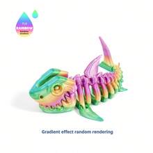 1 pieza Figura de juguete de tiburón - Articulaciones completamente móviles - Figura de animal - Decoración del hogar - Regalo de cumpleaños - Regalo de Pascua - Regalo de Navidad - Regalo perfecto - Juguete - Multicolor - Ver 7