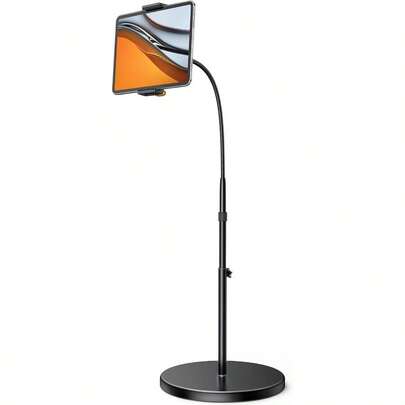 Tablet Floor Stand Gooseneck Swivel Tablet Holder Mount With Adjustable Height And 10.6lb Stable Base Compatible With IPad Mini Air Pro 12.9 9.7 Galaxy Tab Kindle Cell Phones 4.7''13''