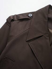 Classic Long Sleeve Cropped Trench Coat, Dad Style