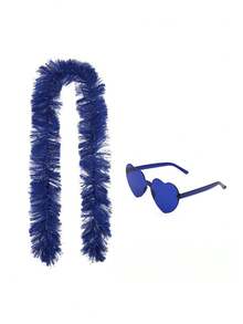 1 Set einfarbige Polyester Plüsch Herz Sonnenbrillen, Party Kostüm Requisite, herzförmige Brillen, ganzjährig geeignet zum Verkleiden mit Freunden