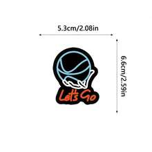 50pcs/Pack Cute Neon Basketball Retro  Aesthetic Doodle Stickers, Adorable Cartoon Fun Aesthetic Label Stickers For Scrapbooking, Self-Adhesive Stationery, Cards, Envelopes, Guitars, Decorations, Gifts For Teens, Parties, Rewards, Encouragement, New Year, Winter 0TNI - 彩色 - 查看 3