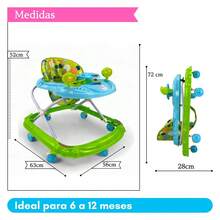 Andadera Plegable Carrito C/ Altura Ajustable Mod. Gl181 - Verde - Ver 2