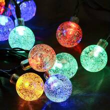 Outdoor Solar Bubble String Lights (20/30/100 LEDs) - 8 Flashing Modes, Smart Control, Waterproof, Ideal For Eaves, Wedding & Halloween