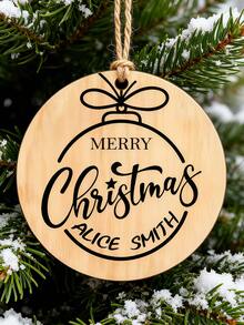 [Customized] Customized Name Wooden Decorative Item, Personalized Wooden Decorative Item, Christmas Gift, Family Christmas Tree Decoration, Christmas Decoration Christmas Gift Tag, Christmas Pendant, Christmas Tree Decoration Item. - Multicolor - View 3