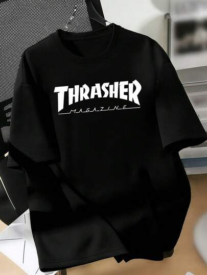 Camiseta Skateboard Camisa masculina feminina algodão 100% plus size  Verão  Primavera / Outono    Ajuste Regular