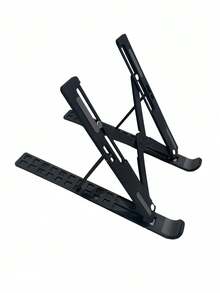 1pc Foldable & Adjustable Laptop Stand, Cooling Pad Desk Mount Holder For Notebook, Tablet, Compatible With All Laptop Models, Plastic Material, 10-Level Angle Adjustment