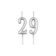 29th 92nd Birthday Candles, Silver Number 29 92 Candle Cake, Happy Birthday Cake Topper Decoration Birthday Anniversary Celebration Party Supplies - Silver - View 1