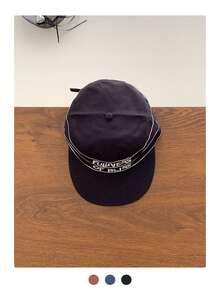 Embroidered Letter Plaid Flat Brim Baseball Cap, Versatile Petite Face Flattering Baseball Cap, Niche Fashionable Streetwear Hip Hop Cap, Unisex Retro Embroidered Flat Top Baseball Hat, Minimalist Versatile Fashionable Unisex Korean Style Duck Tongue Sun Protection Cap