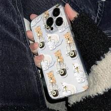 Funda creativa para teléfono Adorables felinos disfrutando de bebidas Funda transparente - Funda de teléfono premium de TPU suave y resistente a los golpes compatible con iPhone 17, 16, 15, 14, 13, 12, 11 Pro Max, 14 Plus, 12 Mini, X, XS Max, XR, 8, 7 Plus Funda suave y resistente a los golpes para chicas y mujeres - 1 pieza - Ver 5