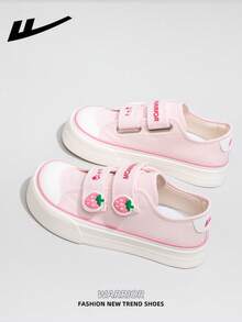 1 Pair WARRIOR Women's Thick Sole Lace-Up Soft Bottom Casual Shoes, Low-Top Outdoor Flat Shoes For Summer, Round Toe Low Heel Solid Color Elegant Soft Bottom Hiking Shoes Suitable For Students Taking Graduation Photos, Women Low-Top Leather Sneakers