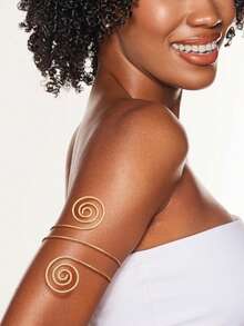 4PCS Upper Arm Cuff Jewelry For Women, Minimalist Arm Cuff Bracelet, Adjustable Coil Armlet