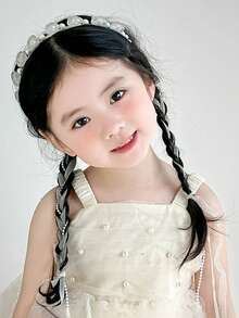 1pc Headbands For Girls Accessories For Girls Accessories For Girls Children's Braided Hair Band, Pearl Ribbon, Birthday Princess, Girl Headband, No Hair Damage, No Hair Constriction, Girls' Hair Accessory, Headwear