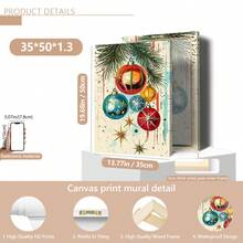 1 pieza Arte de lienzo vintage navideño con estilo elegante - Decoración de pared moderna sin marco, adecuado para decoración del hogar, decoración de habitación, decoración de dormitorio, decoración de sala de estar, decoración de baño, decoración de pared, decoraciones navideñas para el hogar, opcional con marco de pared - Multicolor - Ver 12