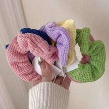 2025 Knitted Scrunchie For Women - Vintage Sweet Hair Accessory, Soft Elastic Hair Tie, Autumn Winter Hair Band, Cute Daily Wear Hair Ring, Fashionable Girls' Hair Decor, Retro Knit Hair Scrunchy, Comfortable Styling Hair Accessory, Perfect Gift For Her Friends, Chic Hair Loop For Parties & Casual Looks