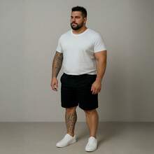 EVOLUTION PLAY Kit 2 Bermuda Shorts Twill Men's Plus Size 48 Or 58 Extra Large - Black-ocher - View 7