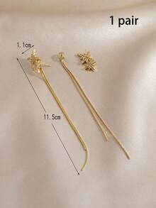 1 Pair Minimalist Stylish Multi-Spike Tassel Earrings, Suitable For Women's Daily Wear, Gift For Friends, Christmas Gift