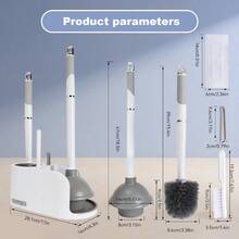 Toilet Brush And Plunger Set 4 In 1 Toilet Brush And Holder With Crevice Cleaning Brush And Clip Deep Cleaning Wall Mounted Home Bathroom Cleaning Tool Combo Gray 1