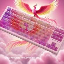 122 Keys Phoenix Rebirth Translucent ABS Keycaps, Cherry Profile, Suitable For Mechanical/Magnetic Keyboard