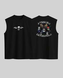Banda Rock Avenged A7X Sevenfold Metal Oversized Deathbat Tank Top - Black - View 2