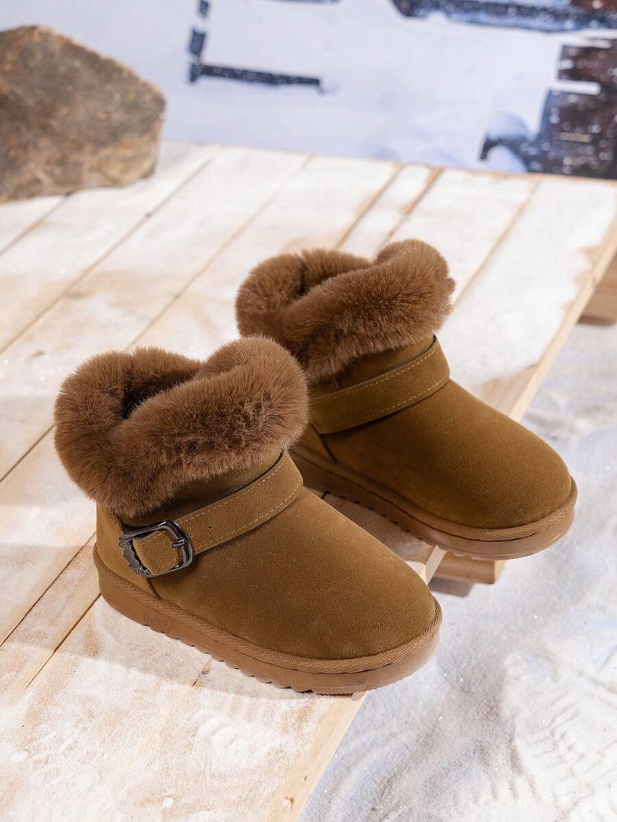1 Pair Kids Snow Boots, New Autumn/Winter Children Shoes, Girls & Boys Warm Boots, Soft Bottom Short Plush Boots, Casual Versatile Lightweight & Comfortable