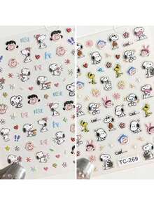 1 pieza Pegatinas de uñas 3D con relieve de  de dibujos animados lindos y encanto infantil [Aleatorio] - Multicolor - Ver 2