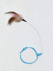 New Cat Teaser Wand, Self-Entertaining, Relieve Boredom, With Feather & Bell, Pet Cat Toy - Multicolor - View 7