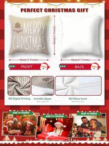 4 Stück Weihnachts-Samt-Kissenbezüge mit weicher Haptik, Weihnachtsmann, Weihnachtszahlen, Rentier, Schneemann, Schneeflocke, aus hypoallergenen Polyestermaterial, mit unsichtbarem Reißverschluss, ohne Füllung, geeignet für Heimdekoration, Wohnzimmer, Zierkissenbezüge, Kissen, Sofakissen, Heimdekoration, Kissenbezüge, weiche Pads.