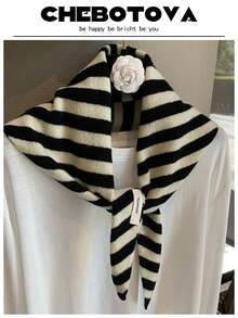 1PC Autumn Decorative Solid Color Wool Knit Triangle Scarf Women's Outerwear Fake Collar Decorative Air-Conditioned Room Scarf Fashion Shawl - Multicolor - View 20