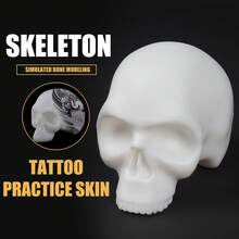 DQFART Modello di teschio in silicone per pratica di tatuaggi, pelle finta per tatuaggi da 3 mm, forniture per tatuaggi, adatto per principianti e artisti del tatuaggio
