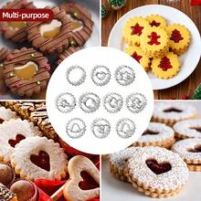 9 piezas Cortadores de galletas, Set de mini cortadores de galletas, Set de cortadores de galletas navideños, Kit de sellos de galletas de pastelería delicada, Molde de galletas de acero inoxidable con tema navideño, Cortador de frutas y verduras, Set de moldes cortadores de galletas de acero inoxidable con tema navideño, Creativos e interesantes, Reutilizables, Adecuados para decoración de hornear en fiestas de cumpleaños, Navidad y San Valentín - - - Ver 5