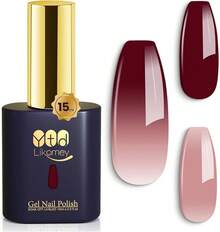 YTD Likomey Esmalte Semipermanente de Uñas en Gel UV LED,6 Colores Pintauñas Permanentes Camaleón Kit de Temperatura Cambio de Color,Rojo Verde con Base y Capa Superior Esmaltes de Uñas,8 Pcs 7.5ml - rosa - Ver 11