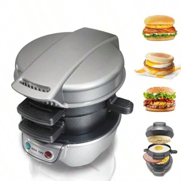 Electric Breakfast Sandwich Maker Waffle Cake Bread Donat Maker With Australian Plug And Touch Handle For Home And Fast Making Burger Press Non Stick Toaster