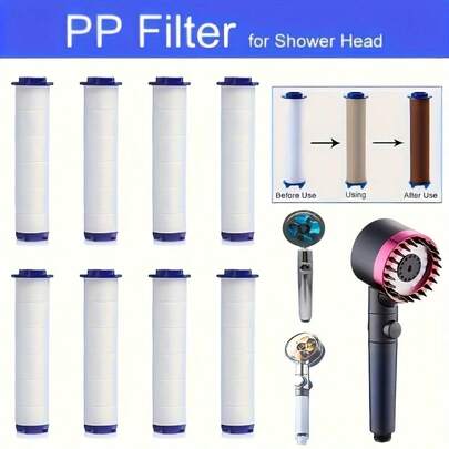 10pcs Shower Head Filter, PP Filter Shower Head With 3 Adjustable Modes To Meet Different Washing Needs, 3-Layer Filtration For Safer Use, Home Shower Boosting Showerhead