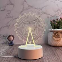 Creative 3D Stereo Night Light, USB Powered, Touch Switch, Three-Level Dimming, It Is An Ideal Choice For Birthday Gifts Or Holiday Gifts. - trắng - Xem 9