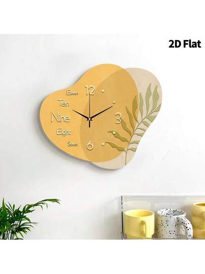 2D Flat 1pc Moderne Minimalist Home ation Creativity Wand Clock, Ultra Quiet Quartz Movement, No Ticking Sound, Painting Klok Living Room, Bedroom Office, able Watch, Unique Personalized, Clear Reading Time, In Bedroom, Studio, Ho Study, Kitchen Cafe, Perfect Family Friends view 7