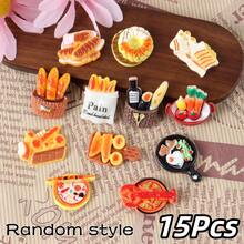 1/2/3/5/9/10/12/15 piezas Juguetes de comida realistas y adorables como palitos de pan, langosta, filete DIY, decoración encantadora para la cocina, oficina, pizarra, lavavajillas, decoración del hogar, regalo del Día de San Valentín, regalo para amigos y familiares