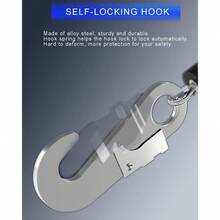 33FT Self Retracting Lifeline Fall Arrest Fall Protection Dual Alloy Steel Hook Steel Wire Rope Heavy Duty Retractable Lanyard Roofing Lifeline SRL Safety Lanyard