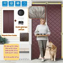 ستارة عازلة للحرارة مغناطيسية قطعة واحدة، مصنوعة من ألياف البوليستر المبطنة وقماش أكسفورد، تناسب الأبواب بعرض 80-120 سم، غطاء عازل للحرارة مغناطيسي مؤقت للشتاء، يساعد على الاحتفاظ بالهواء الدافئ/البارد