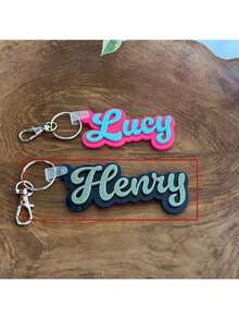 1 Pc Custom Acrylic Bag Tag Keychain 3D Backpack Tags Kids Tags Keychain Acrylic Name Tag Lunch Box Tag Luggage Tag Diaper Bag Tag Kids Backpack Tag Gift For Mom,Customized Keychains & Accessories,Easy Comfort,Apparel Accessories,Chic Autumn,Boyfriend,Girlfriend,Family,Friends - Silvery - View 40